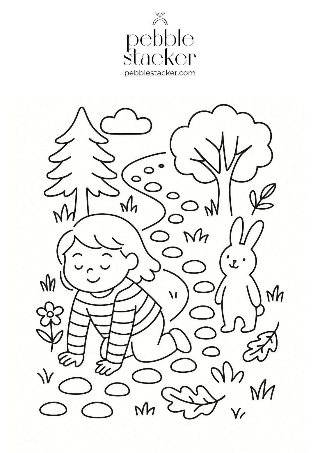 Free Kids’ Coloring Page (Follow the Pebble Path)