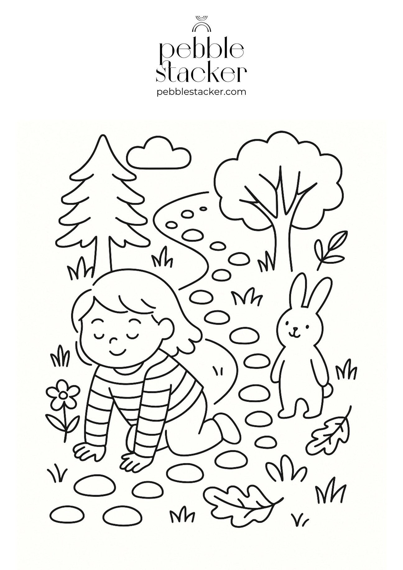 Free Kids’ Coloring Page (Follow the Pebble Path)