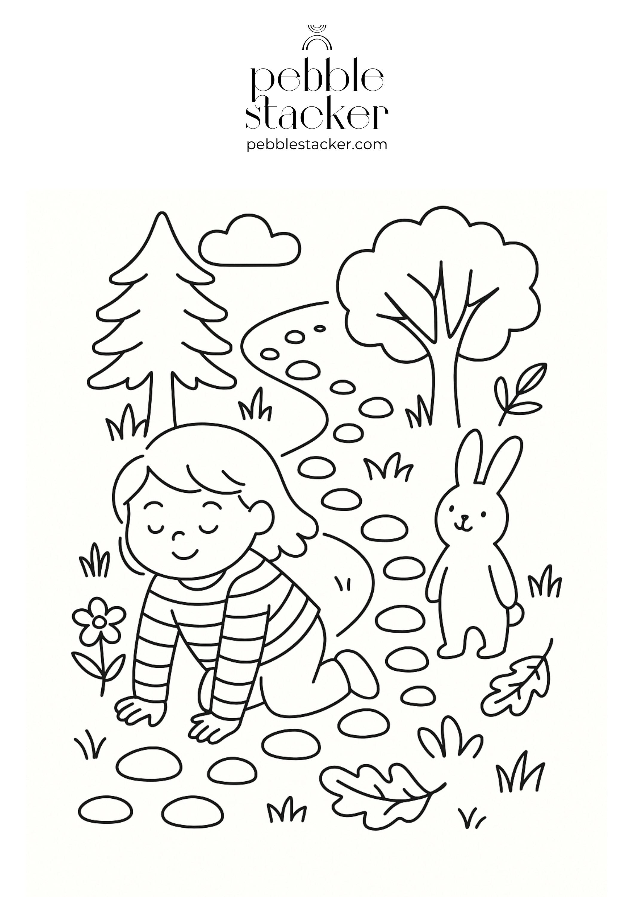 Free Kids’ Coloring Page (Follow the Pebble Path)