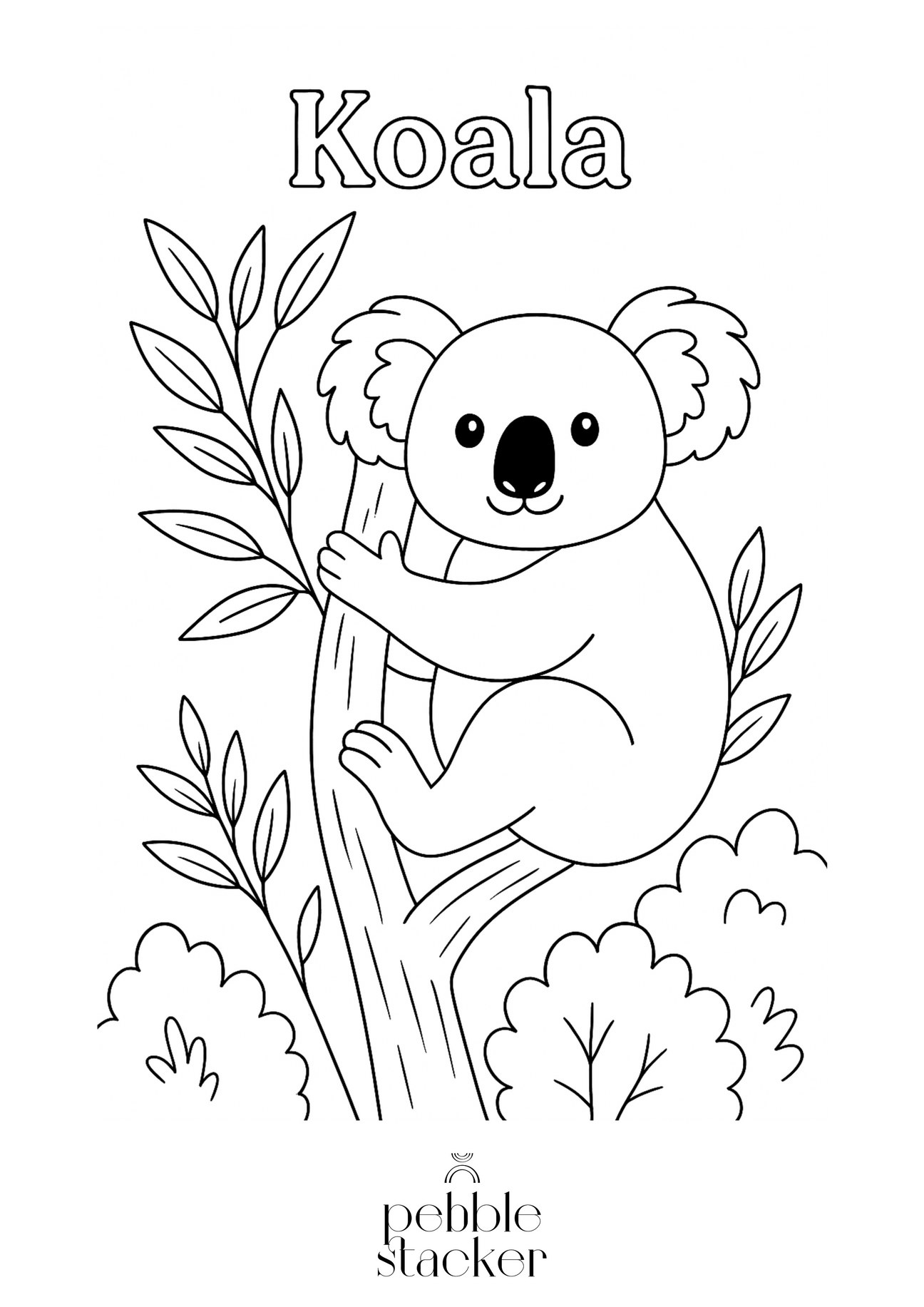 Free Kids’ Coloring Page (Koala)